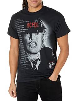 Liquid Blue Unisex-Erwachsene AC/DC Big Face Angus Portrait Short Sleeve T-Shirt, schwarz, X-Large von Liquid Blue