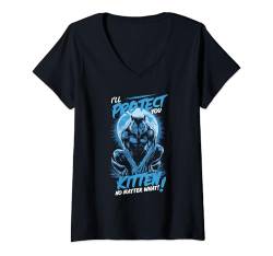 Damen I'll Protect You Kitten No Matter What T-Shirt mit V-Ausschnitt von Literally Me Wolf Alphamännchen Leitwolf