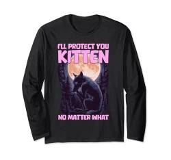 I'll Protect You Kitten No Matter What Langarmshirt von Literally Me Wolf Alphamännchen Leitwolf