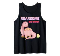 Big Sister Dinosaurier T-Shirt für süße Schwester Mädchen Tank Top von Little Brother Big Sister Toddler Gifts Store