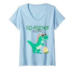 Damen Big Brother Dinosaurier T-Shirts für Jungen mit süßem Big Bro T-Shirt mit V-Ausschnitt von Little Brother Big Sister Toddler Gifts Store