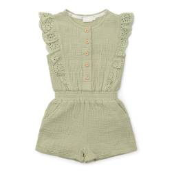 Little Dutch CL24024015 Jumpsuit Musselin ärmellos mit Rüschen Grass Green - Little Farm grün (Gr. 92) von Little Dutch