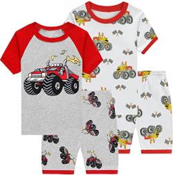 Little Hand Jungen Schlafanzug Kurz Boys Pyjamas Shorts Kinder Sommer Schlafanzug Baumwolle Kurzarm 110 von Little Hand