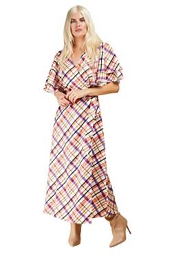 Little Mistress Damen Check Wrap Midaxi Kleid für besondere Anlässe, Multi, 34 von Little Mistress