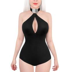 LittleForBig Baumwolle Strampler Onesie Eigene Collared Gothic Bodysuit Schwarz XL von LittleForBig