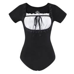 LittleForBig Baumwolle Strampler Onesie Pyjamas Bodysuit – Klassisch Lolita Strampler Schwarz L von LittleForBig