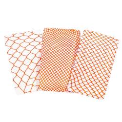 LittleForBig Hohe Taille Fischernetz Strumpfhosen Netzstrümpfe Netzstrumpfhose 3 Paare Orange von LittleForBig