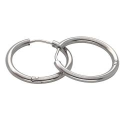 Livecity 1 Paar Mode Punk Unisex Ohr Hoop Kreis Ohrringe Schmuck Geschenk 2,5 mm x 10 mm Silber von Livecitys