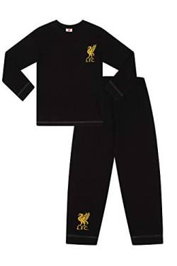 LFC Liverpool Football Club Langer Schlafanzug Baumwolle Schwarz Gold Gr. 15-16 Jahre, Schwarz von Liverpool FC