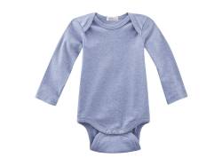 Living Crafts Baby Body Langarm Bio-Baumwolle blau-melange Gr. 50/56 von Living Crafts