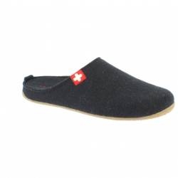 Living Kitzbühel - Filzpantoffel Schweizer Kreuz No. 3886 - Hüttenschuhe Gr 48 grau von Living Kitzbühel