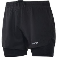 Lixada Laufshorts Laufshorts Schnell trocknend Atmungsaktive mit längerem Innenfutter S (EU) = Taille 24,4 "-32,3 von Lixada