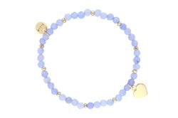 Lizas Schmuckarmband blau Armband Perlenarmband verschiedene Modelle (hellblau gold mit Herz) von Lizas