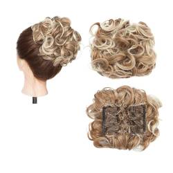 Brötchen Haarteil Synthetischer großer Kamm-Clip in lockiger Haarverlängerung, Chignon-Haarteile, Hochsteckfrisur, Abdeckung, Haarteil, Verlängerung, Haarknoten Brötchen Haarteil(30T613) von Lizhuzhuzs28