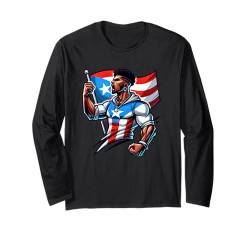 Afro Boricua Protest Faust Puerto Rican Flagge Starker Langarmshirt von Llego El Boricua