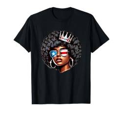 Afro Boricua Queen Sonnenbrille Krone Puerto Ricanische T-Shirt von Llego El Boricua