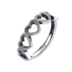 Lllunimon Sterling Silber Herz Ring für Mädchen Frauen Sterling Silber Zeigefinger Ring Verlobungsring Jubiläumsring Liebesschmuck Geschenke für Sie,a von Lllunimon