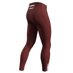 Lo.gas Fahrradhose Herren Lang Gepolstert,Radhose Radlerhose Atmungsaktive Schnelltrocknende Leggings mit 2 Seitentaschen und 1 Reißverschlusstasche Reflektorstreifen Rot XX-Large von Lo.gas