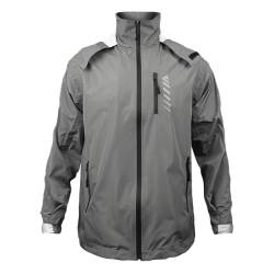 Lo.gas Herren Regenjacke wasserdicht mit Kapuze ，Regenmantel für Radfahren Regenmantel für Radfahren Laufen Windbreaker Allwetter Grau,S von Lo.gas