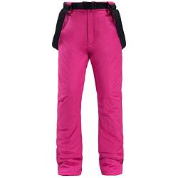 Loalirando Damen Skihose Winter Wasserdicht Softshellhose Warm Gefüttert Outdoorhose Snowboardhose(Rosenrot,L) von Loalirando