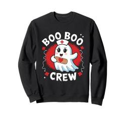 Boo Boo Krankenschwester Geist Happy Halloween Cartoon Design Sweatshirt von Lobro Design