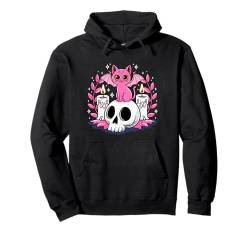 Halloween Pink Kitty Katze Hexe Anime Kawaii Manga Pullover Hoodie von Lobro Design