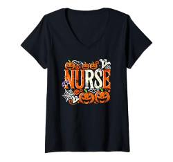 Damen Gruselige Krankenschwester, Halloween-Stil, Liebeskrankenschwestern T-Shirt mit V-Ausschnitt von Logiamerch Halloween