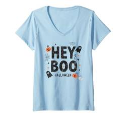 Damen Lustiger Halloween Gruselgeist Spruch Boo T-Shirt mit V-Ausschnitt von Logiamerch Halloween