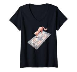 Damen Katze Yoga Pose Aquarell Stil, Love Cats T-Shirt mit V-Ausschnitt von Logiamerch Yoga