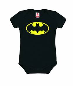 Logoshirt® DC Comics I Batman I Logo I Baby Body Print I Kurzarm I Kleinkind I Mädchen & Jungen I schwarz I Lizenziertes Originaldesign I Größe 74/80 von Logoshirt