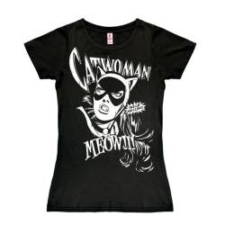 Logoshirt® DC Comics I Catwoman I T-Shirt Print I Damen I kurzärmlig I schwarz I Lizenziertes Originaldesign I Größe L von Logoshirt