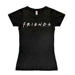 Logoshirt® Friends I Logo I Schriftzug I T-Shirt Print I Damen I kurzärmlig I schwarz I Lizenziertes Originaldesign I Größe S von Logoshirt