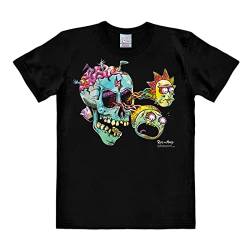 Logoshirt® Rick and Morty I Eyeball Skull I T-Shirt Print I Damen & Herren I kurzärmlig I schwarz I Lizenziertes Originaldesign I Größe M von Logoshirt