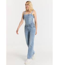 Lois Jeans für Damen. 290362610 Gerader Jeans-Latzhosen-Overall - Blau kurzärmelig (32), Lässig, Baumwolle, Denim, Ärmellos / Hosenträger von Lois Jeans