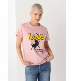 Lois Jeans für Damen. 422042139 T-shirt 134761 rosa (XL), Lässig, Baumwolle, Kurzarm von Lois Jeans