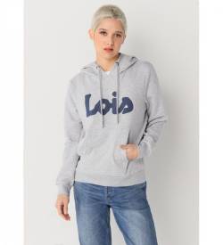 Lois Jeans für Damen. 464392220 Kapuzenpulli 135258 grau (XS), Lässig, Baumwolle, Langarm von Lois Jeans