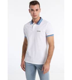 Lois Jeans für Herren. 131723062 Kurzarm-Poloshirt Pique Elastics Bicolour Weiß (3XL), Lässig, Baumwolle von Lois Jeans