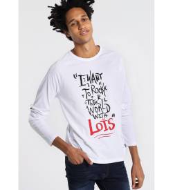 Lois Jeans für Herren. 156613333 Rangla Grafica Lois & Roll Langarm T-Shirt weiß (M), Lässig, Baumwolle von Lois Jeans