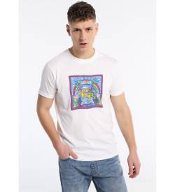 Lois Jeans für Herren. 156773073 T-Shirt mit kurzen Ärmeln und Grafik auf der Brust Weiß (XL), Lässig, Orange, Baumwolle, Kurzarm von Lois Jeans