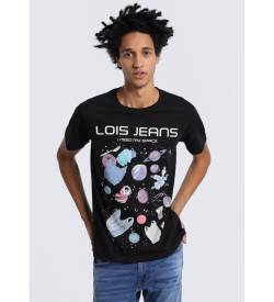 Lois Jeans für Herren. 157233317 T-shirt 133324 schwarz (L), Lässig, Baumwolle, Kurzarm von Lois Jeans