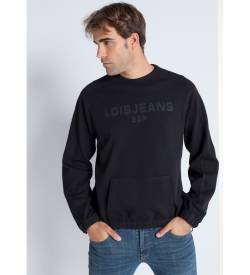 Lois Jeans für Herren. 165633387 Sweatshirt 3D Stickerei schwarz (S), Lässig, Baumwolle, Langarm von Lois Jeans