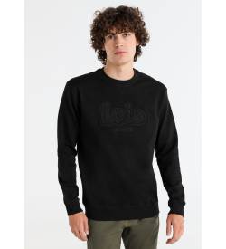 Lois Jeans für Herren. 165863921 Sweatshirt mit gesticktem Logo auf der Brust schwarz (L), Lässig, Baumwolle, Langarm von Lois Jeans