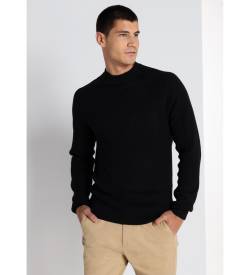 Lois Jeans für Herren. 176533392 LOIS JEANS - Pullover mit Perkins-Kragen und geprägter Gesäßtasche schwarz (M), Lässig, Baumwolle, Langarm von Lois Jeans