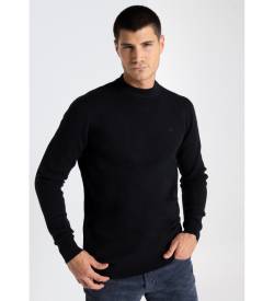 Lois Jeans für Herren. 176543126 LOIS JEANS - Perkins Kragen Pullover schwarz (XXL), Lässig, Baumwolle, Langarm von Lois Jeans