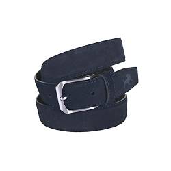 Lois - Gürtel Herren Damen, Damen Suede belt, Velour Leather Belt, Echtledergürtel Mens Belts Wildleder 35 mm breit 49701, Blau von Lois