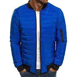 Lomelomme Daunenjacke Herren Einfarbig Steppjacke mit Kapuze Übergangsjacke Sportjacke Freizeitjacke Materialmix Kapuze Reißverschluss Street Style von Lomelomme