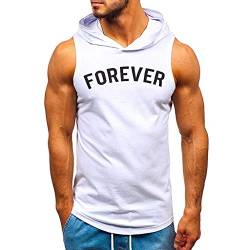 Sommer Outfit Herren Shirt Muscle Mit Kapuze Klamotten Muscle Trägershirt Mit Kapuze Sport T-Shirts Muskelshirts Mit Kapuze Lung Tanktop Funktionsshirt Laufshirt von Lomelomme