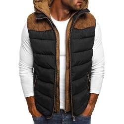 Übergangsjacke Herren - Steppweste Herren Warm Ärmellose Winter Sale Daunenjacke Steppjacke Herrenweste Gefüttert Leichte Reitweste Daunenweste Kuschel Fahrrad Gilet Arbeitsweste Kapuzenweste von Lomelomme