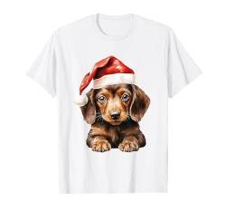 Weihnachten Winter Wiener & Dackel T-Shirt von Long Haired Dapple Dachshund Gifts For Women Men