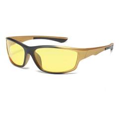 Long Keeper Nachtsichtbrille Polarisierende zum Autofahren Herren Damen Gelb zum Laufen, Radfahren, Angeln, Fahren Sportbrille (GelbBeineGelbObjektiv) von Long Keeper